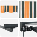 vidaXL Behúzható napellenző Zöld és Sárga 400x300 cm szövet