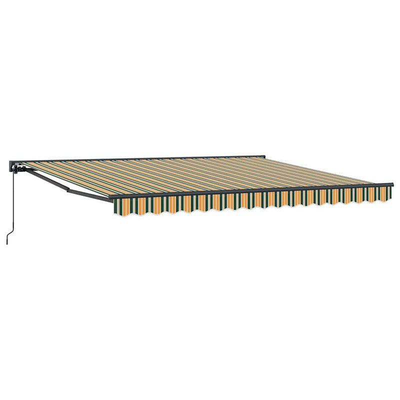 vidaXL Behúzható napellenző Zöld és Sárga 400x300 cm szövet