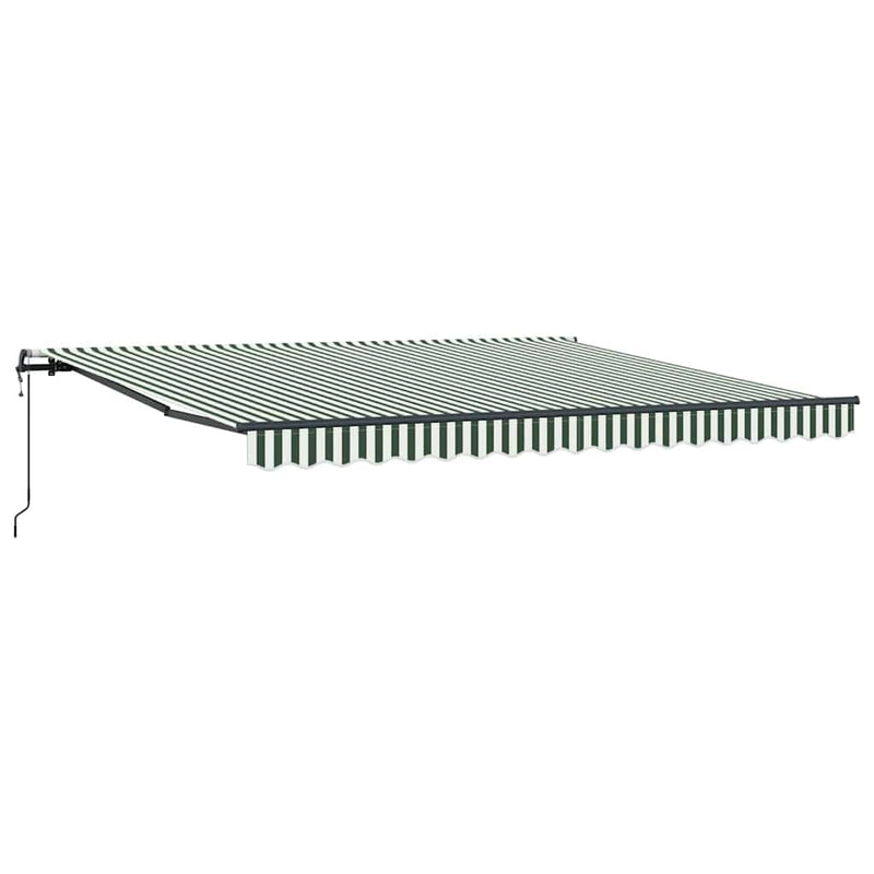 vidaXL Behúzható napellenző Zöld és fehér 400 ×300 cm szövet