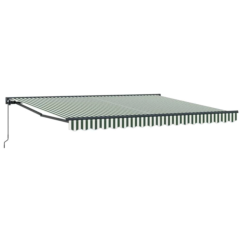 vidaXL Behúzható napellenző Zöld és Fehér 400x300 cm szövet