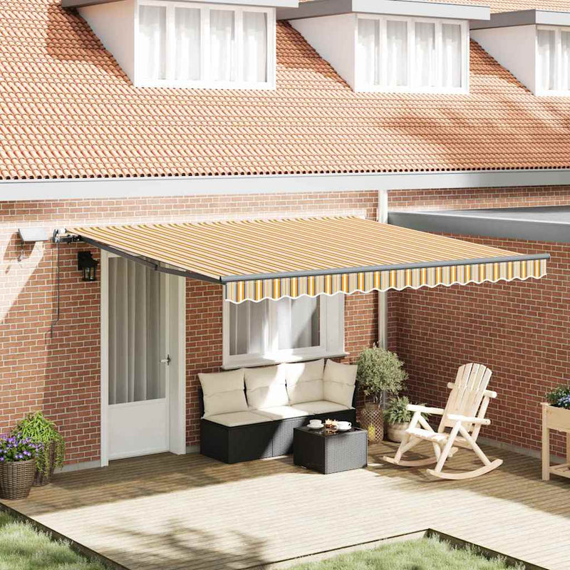 vidaXL Behúzható napellenző Sokszínű 400 × 350 cm szövet