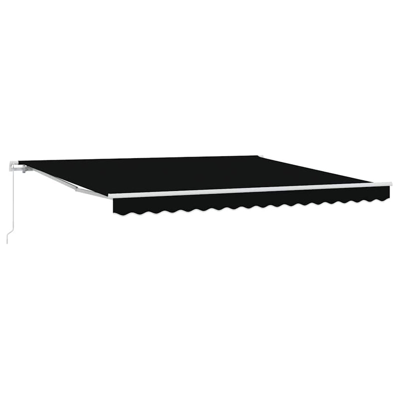 vidaXL Behúzható napellenző Fekete 400 × 350 cm Poliészter