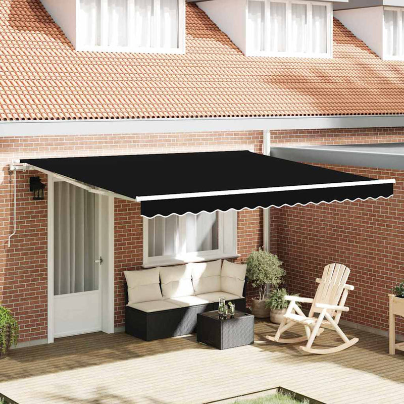 vidaXL Behúzható napellenző 400 × 350 cm Fekete