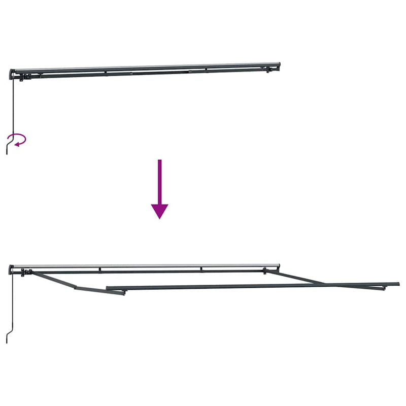 vidaXL Napernyő Fekete 400 × 350 cm szövet