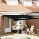 vidaXL Behúzható napellenző Fekete 400 ×350 cm szövet