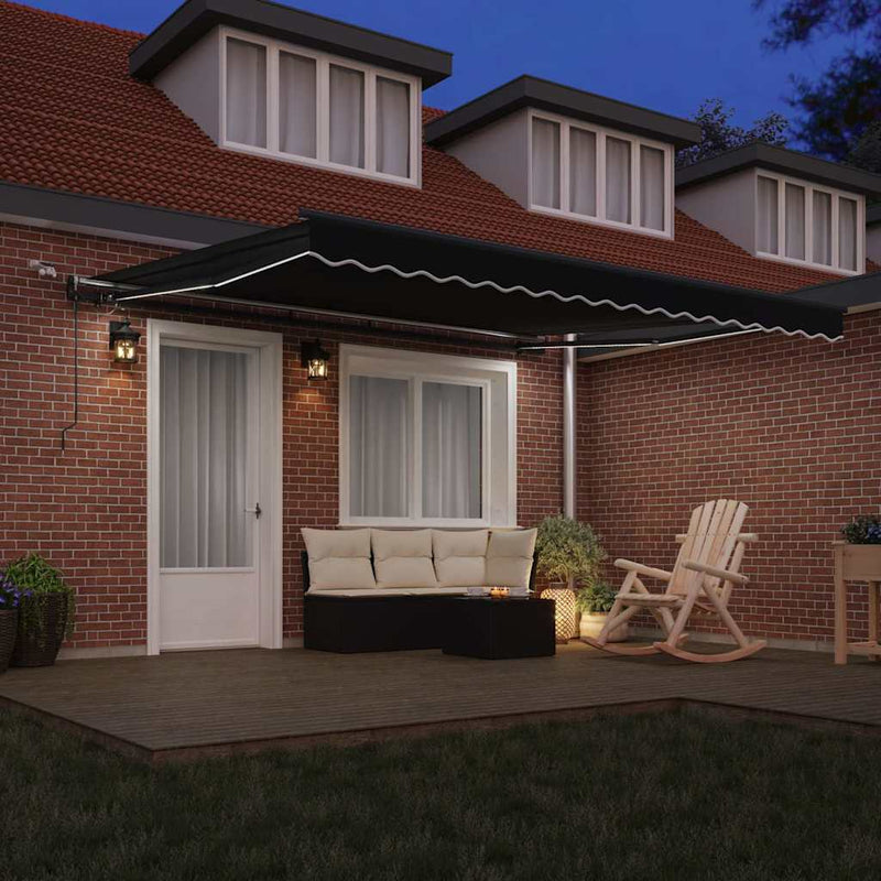 vidaXL Behúzható napellenző with Fekete 400 × 350 cm szövet