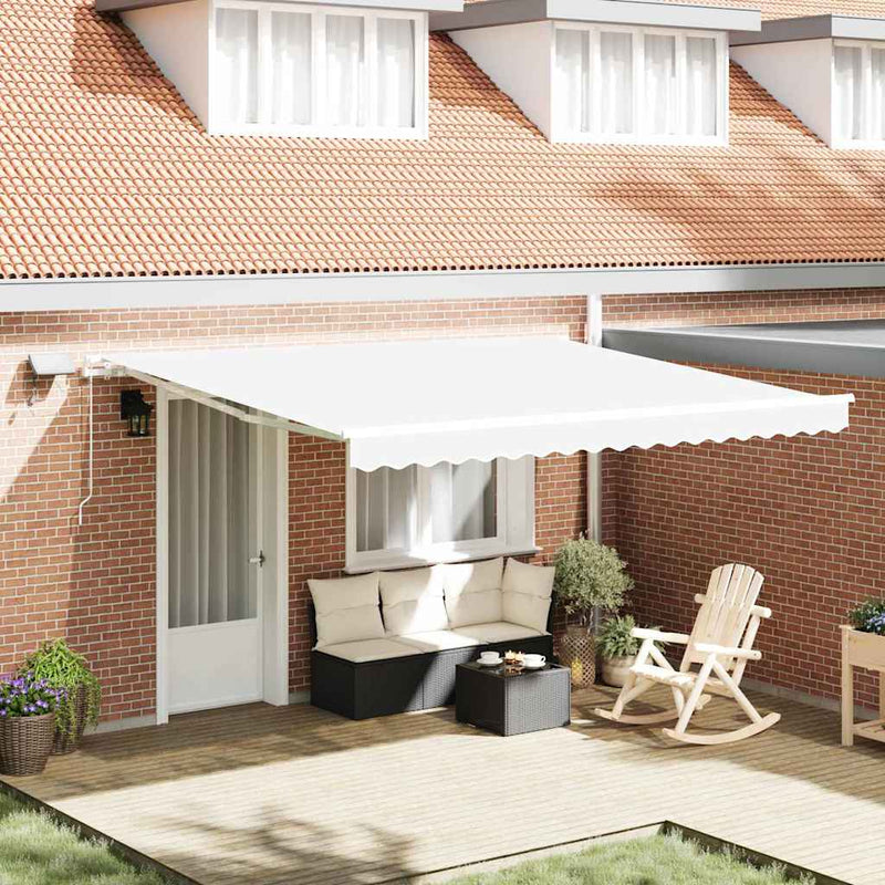 vidaXL Behúzható napellenző tartalmaz Fehér 400 ×350 cm szövet