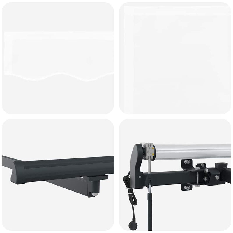 vidaXL Behúzható napellenző Fehér 400 ×350 cm szövet