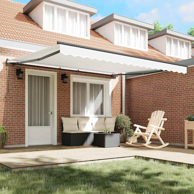 vidaXL Behúzható napellenző Fehér 400 ×350 cm szövet