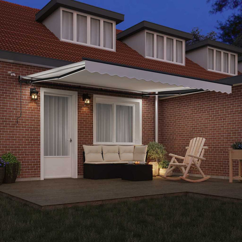 vidaXL Behúzható napellenző tartalmaz Fehér 400 × 350 cm szövet