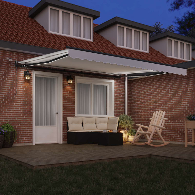 vidaXL Behúzható napellenző tartalmaz Fehér 400 × 350 cm szövet