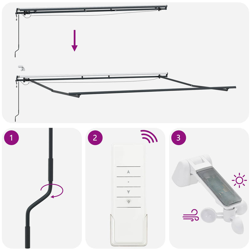 vidaXL Behúzható napellenző tartalmaz Fehér 400 × 350 cm szövet