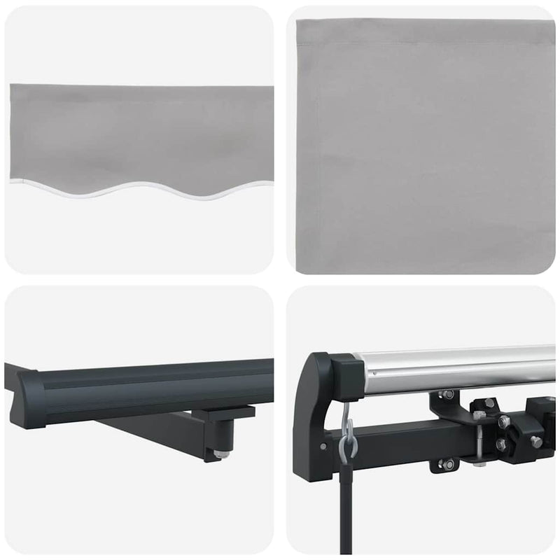 vidaXL Behúzható napellenző Világosszürke 400 × 350 cm szövet