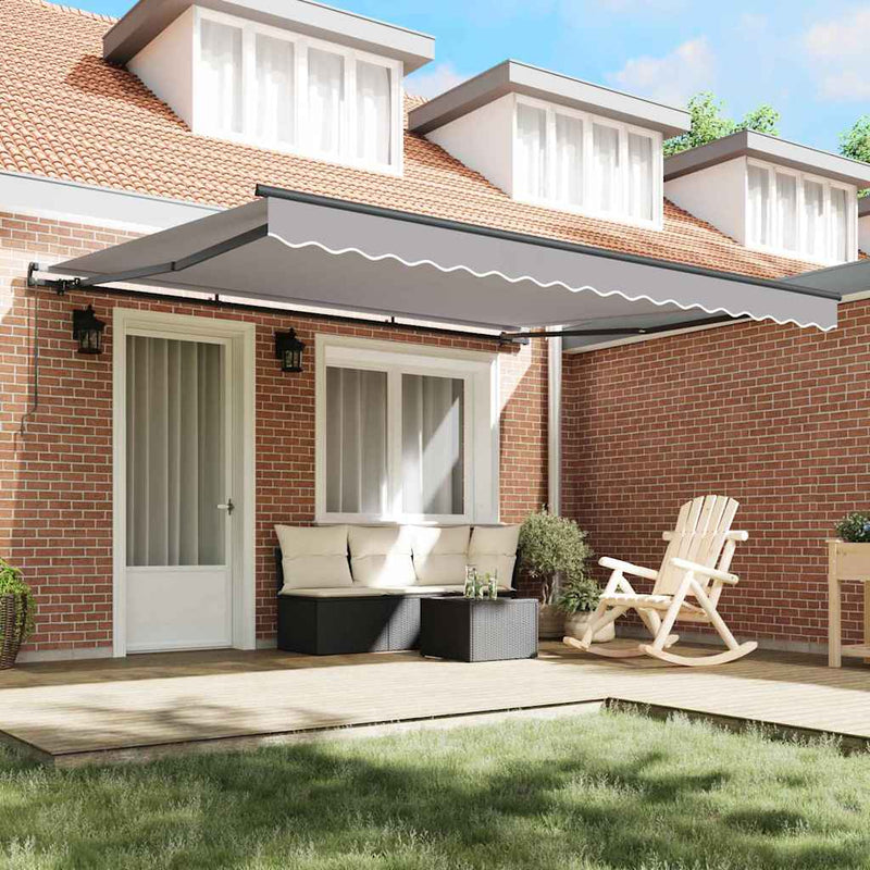 vidaXL Behúzható napellenző Világosszürke 400 × 350 cm szövet