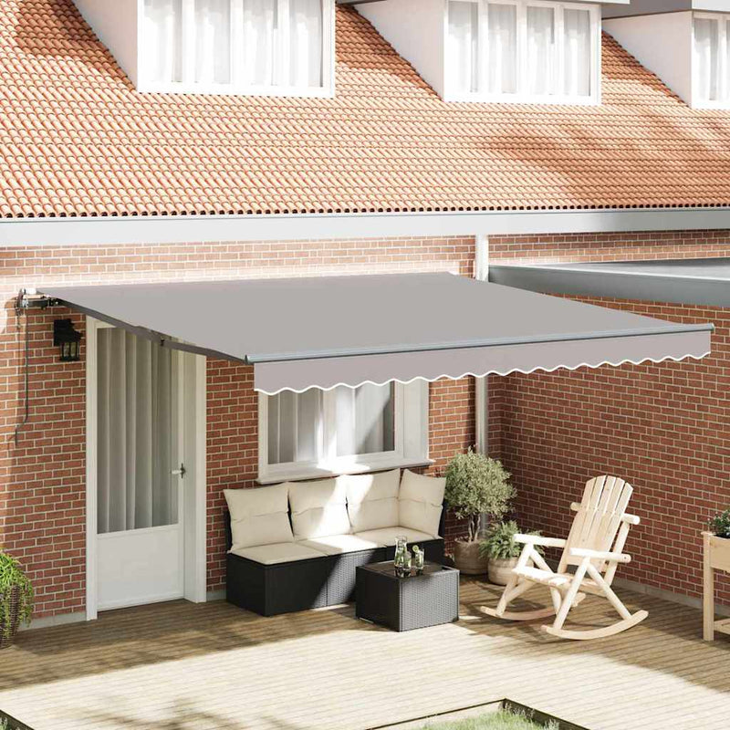 vidaXL Behúzható napellenző Világosszürke 400 ×350 cm szövet