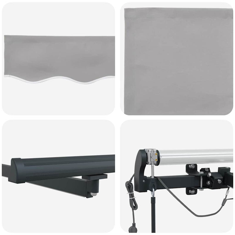 vidaXL Behúzható napellenző with Világosszürke 400 × 350 cm szövet