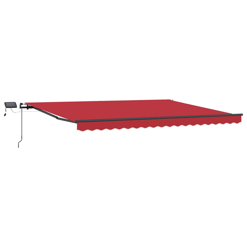 vidaXL Behúzható napellenző LED -es lámpákkal Piros 400 ×350 cm szövet