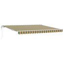 vidaXL Behúzható napellenző Zöld és sárga 400 × 350 cm