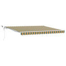 vidaXL Behúzható napellenző Zöld és Sárga 400 × 350 cm Poliészter