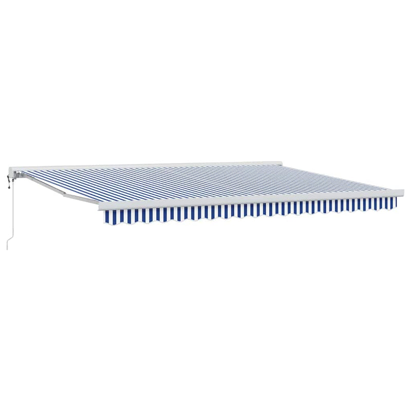 vidaXL Behúzható napellenző Kék és fehér 450 × 300 cm Szövet, Fém