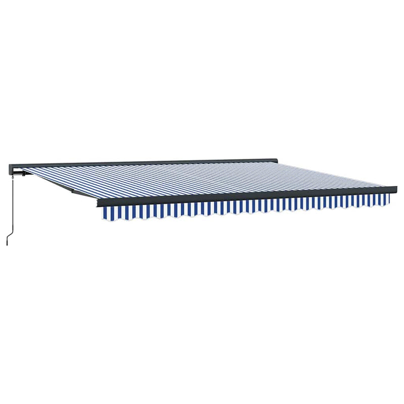vidaXL Behúzható napellenző Kék és Fehér 450 × 300 cm Szövet és Fém