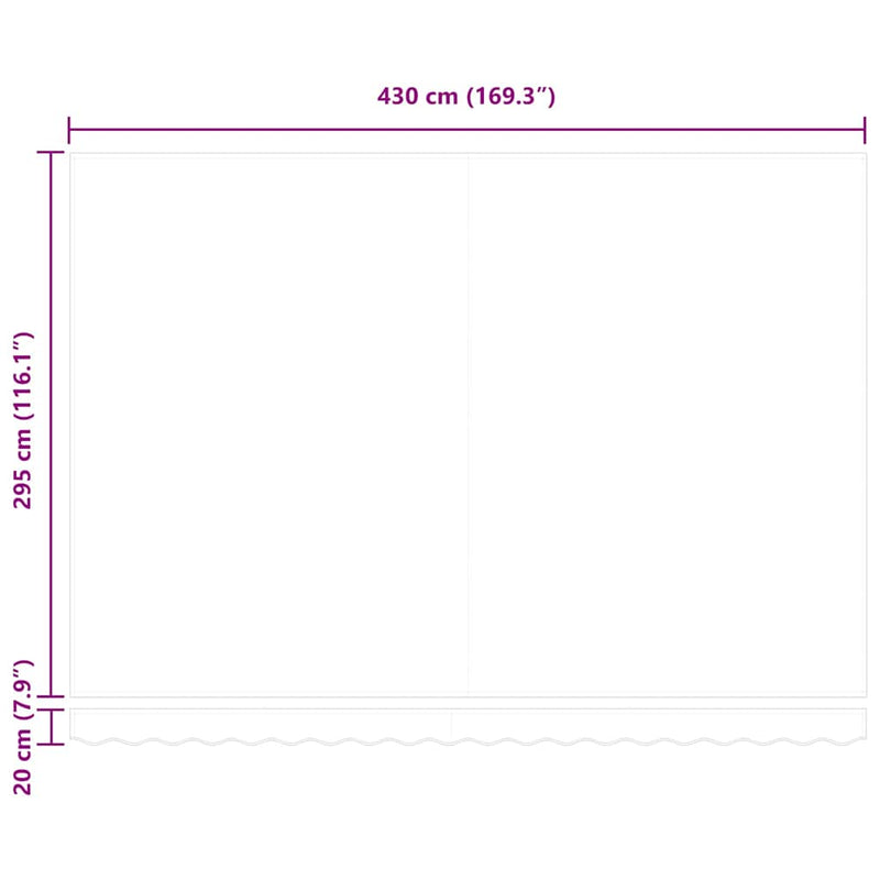 vidaXL Behúzható napellenző Kék és Fehér 450 × 300 cm Szövet és Fém