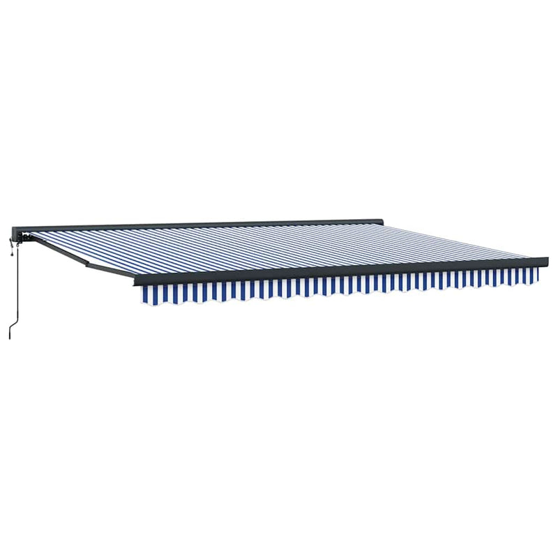 vidaXL Behúzható napellenző Kék és fehér 450 × 300 cm Szövet, Fém
