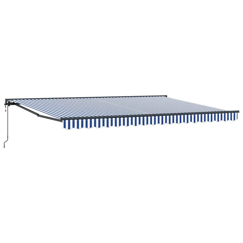 vidaXL Behúzható napellenző Kék és Fehér 450x300 cm szövet