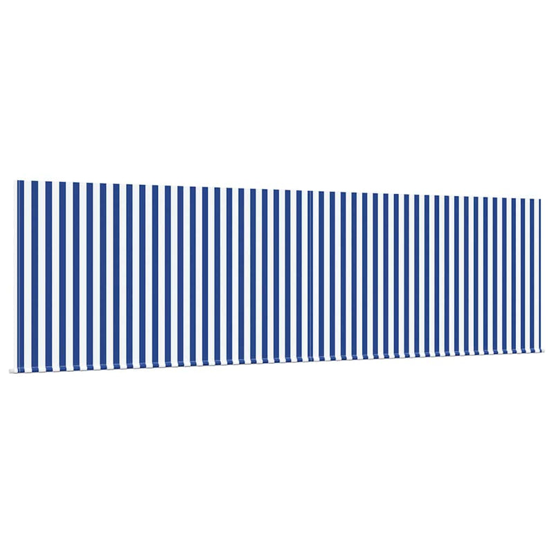 vidaXL Behúzható napellenző Kék és fehér 450 × 300 cm szövet