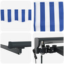 vidaXL Behúzható napellenző Kék és fehér 450 × 300 cm szövet