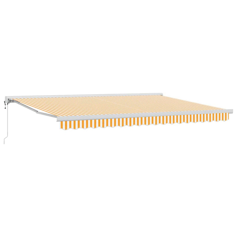 vidaXL Behúzható napellenző narancssárga és fehér 450 × 300 cm