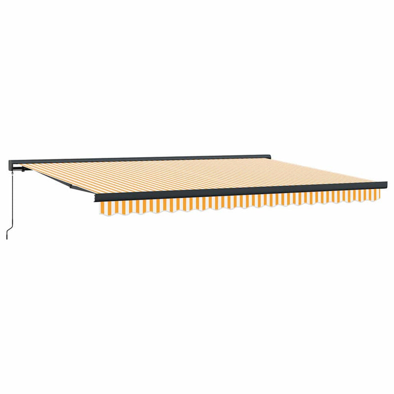 vidaXL Behúzható napellenző Narancs és fehér 450 × 300 cm