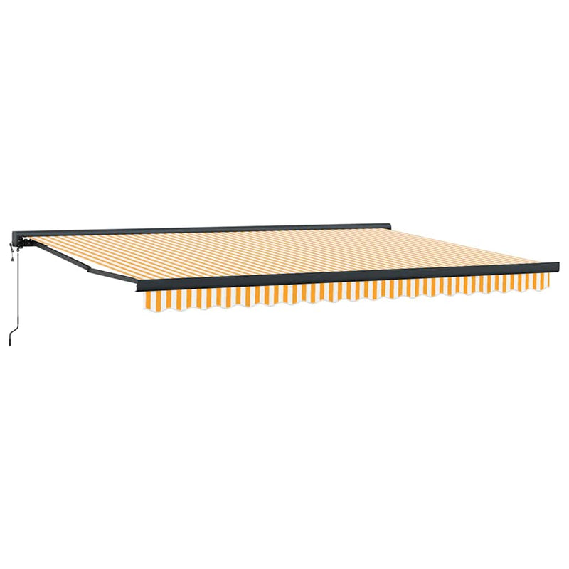 vidaXL Behúzható napellenző narancssárga és fehér 450 × 300 cm