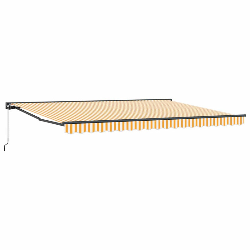vidaXL Behúzható napellenző Narancs és fehér 450x300 cm szövet