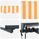 vidaXL Behúzható napellenző Narancs és fehér 450x300 cm szövet