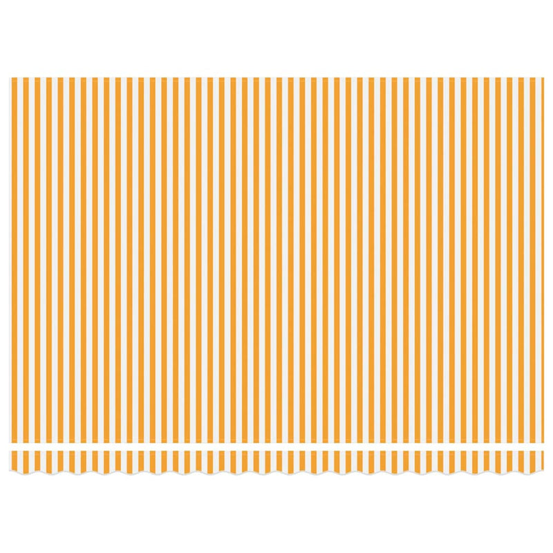 vidaXL Behúzható napellenző Narancs és fehér 450x300 cm szövet