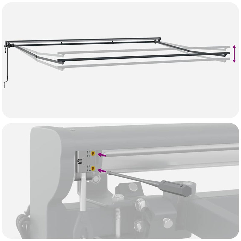 vidaXL Behúzható napellenző Narancs és fehér 450x300 cm szövet
