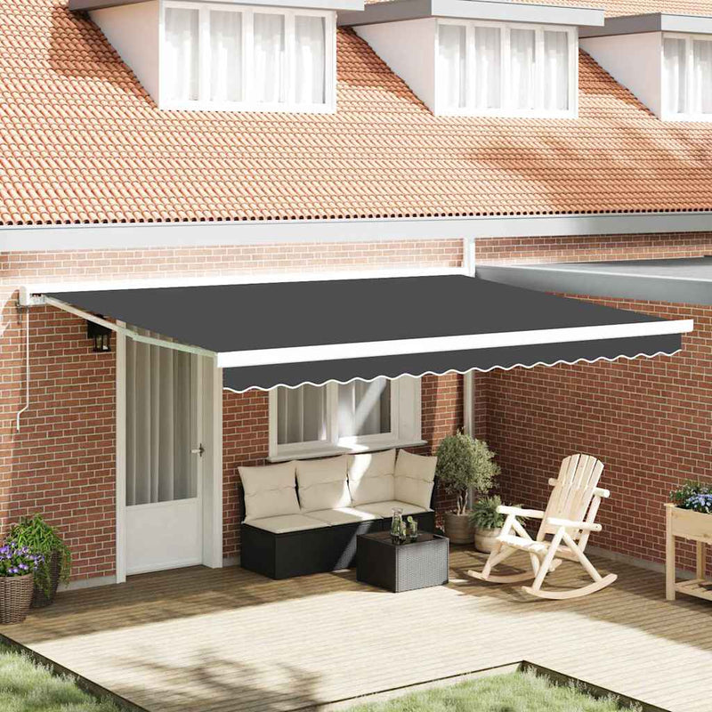 vidaXL Behúzható napellenző Antracit 450 × 300 cm Szövet, Fém