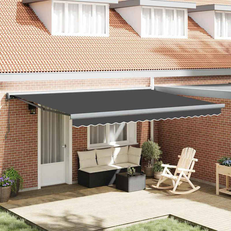 vidaXL Behúzható napellenző Antracit 450 × 300 cm Szövet, Fém