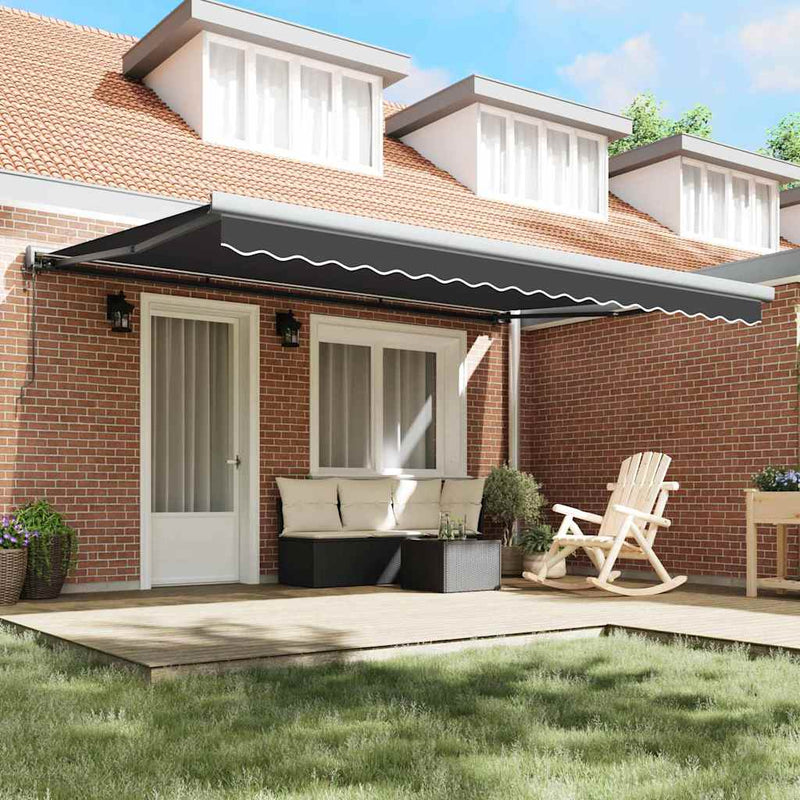vidaXL Behúzható napellenző Antracit 450 × 300 cm Szövet, Fém