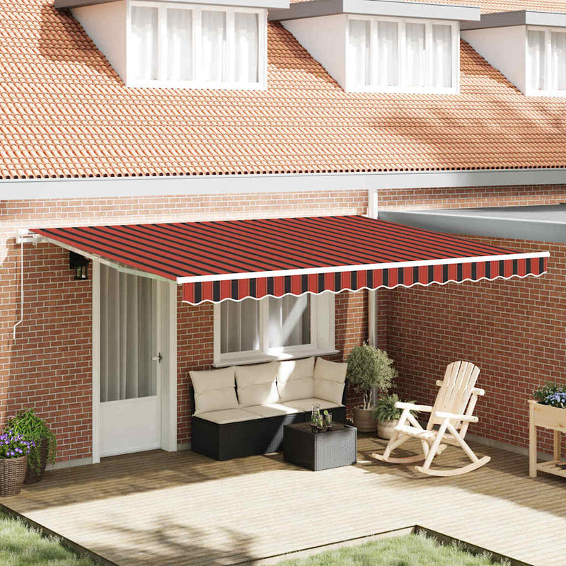 vidaXL Behúzható napellenző narancssárga és barna 450 × 300 cm