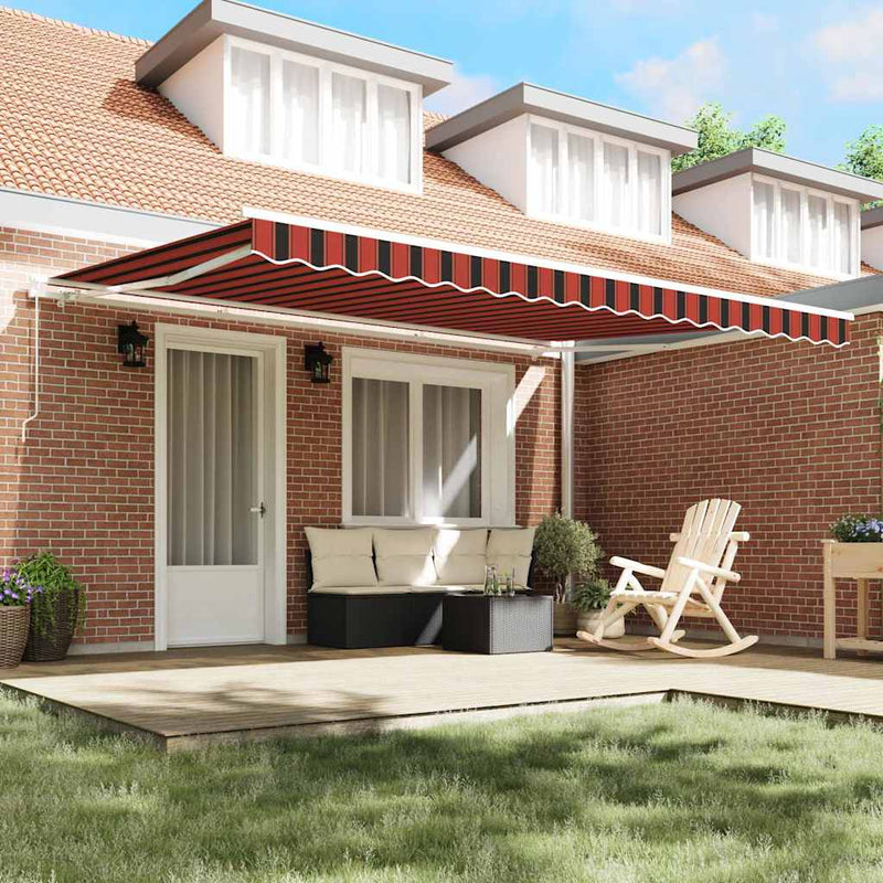 vidaXL Behúzható napellenző narancssárga és barna 450 × 300 cm