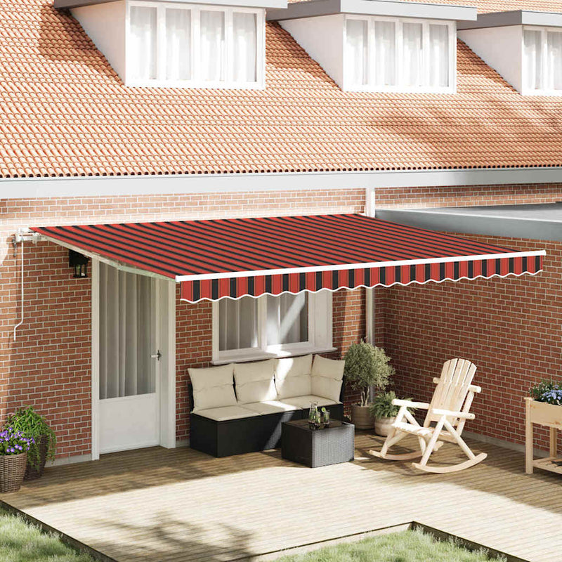 vidaXL Behúzható napellenző 450 × 300 cm narancssárga és barna