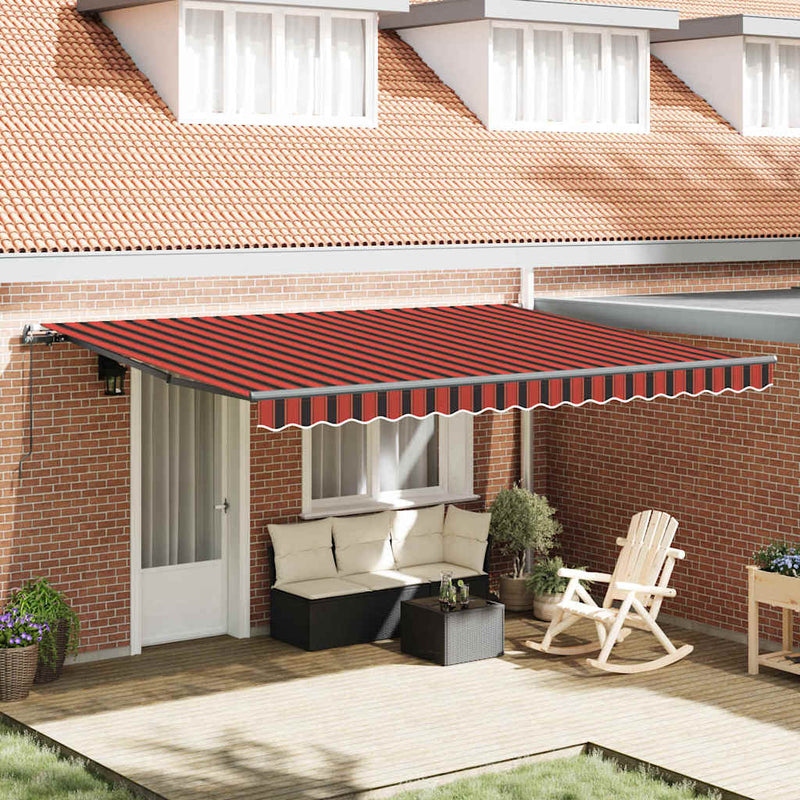vidaXL Behúzható napellenző narancssárga és barna 450 × 300 cm szövet