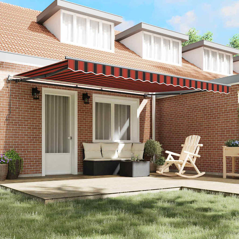 vidaXL Behúzható napellenző narancssárga és barna 450 ×300 cm szövet