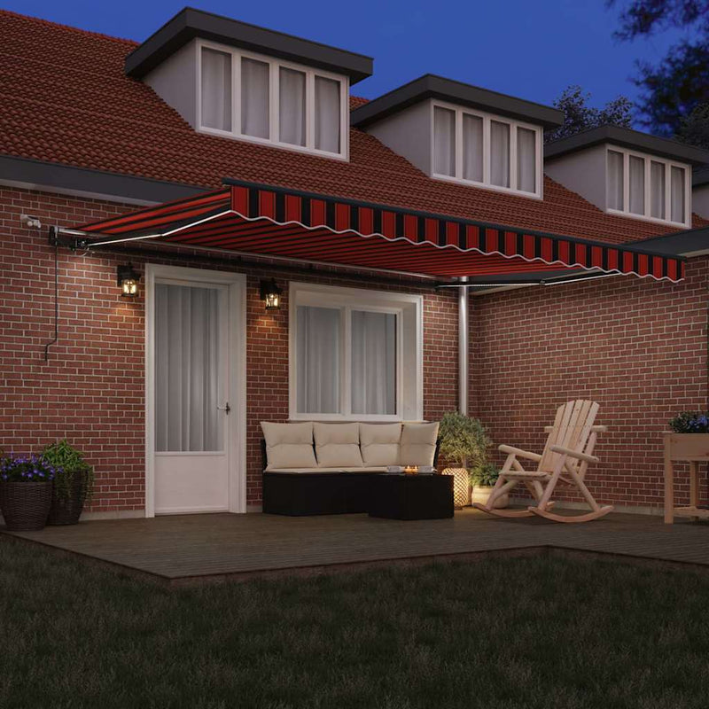 vidaXL Behúzható napellenző narancssárga és barna 450 × 300 cm szövet