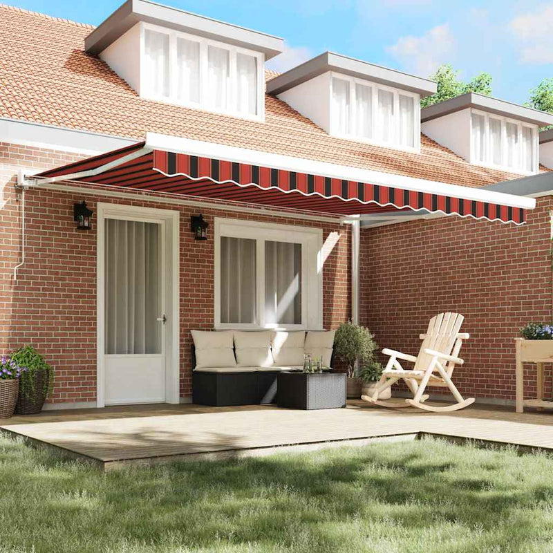 vidaXL Behúzható napellenző narancssárga és barna 450 × 300 cm