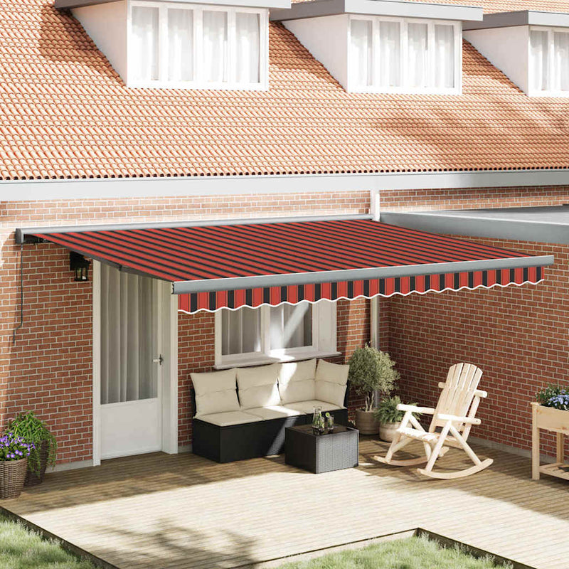 vidaXL Behúzható napellenző Narancs és Barna 450 ×300 cm Szövet és Fém