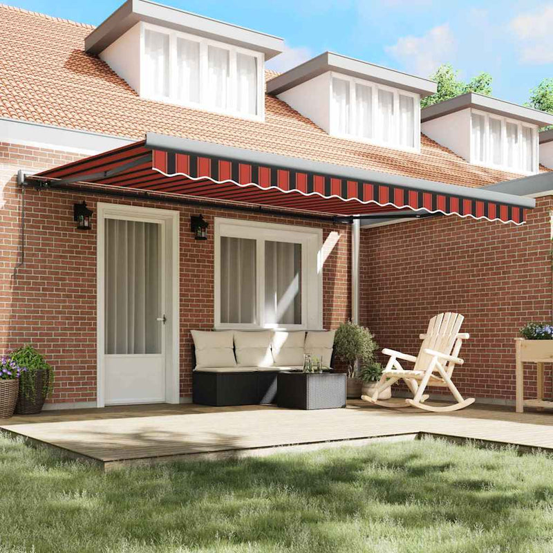 vidaXL Behúzható napellenző Narancs és Barna 450 ×300 cm Szövet és Fém