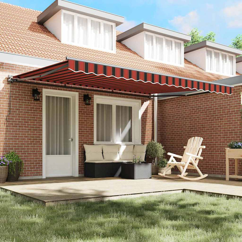 vidaXL Behúzható napellenző Narancs és Barna 450x300 cm szövet